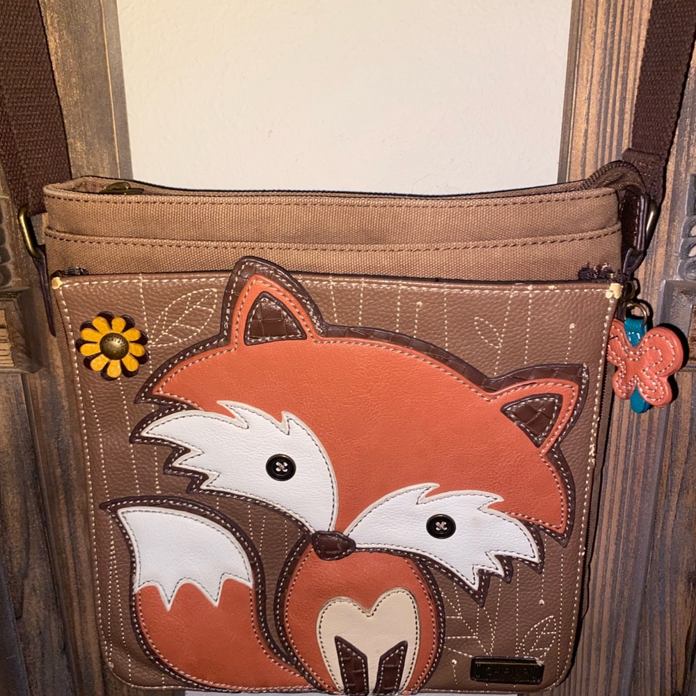 Chala Brown and Teal Polka Dot Bag